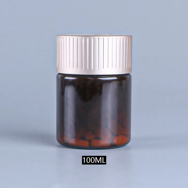 Usine en gros échantillon portable personnalisé 100cc bouteille de médecine en plastique peut contenir des pilules capsules d'huile de poisson