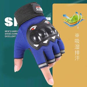 Summer Ski Riding Hard Shell Leather Anti-Fall Wear-Resistant <b>Touch</b> Screen Adjustable Wrist Strap Racing Cross Country <b>Gloves</b> - Product Image 3