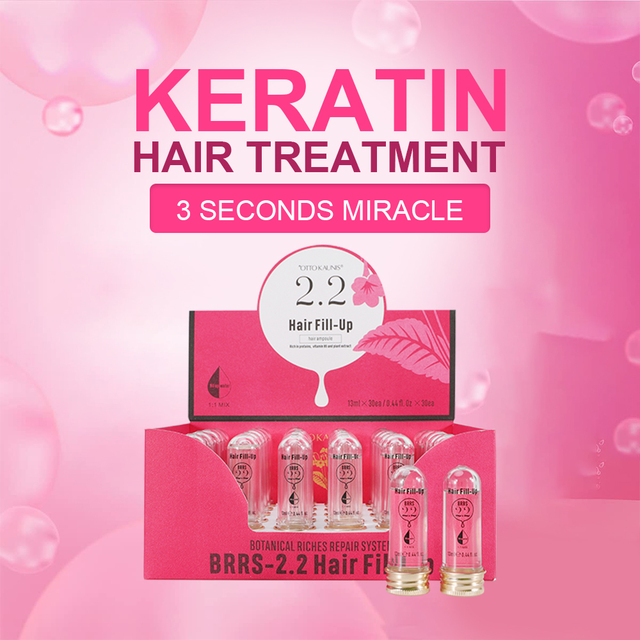 Private Label Professional Keratin Hair Treatment Ampoules OEM/ODM Salon Grade Silk Amino Acids Hair Restoration Activator
