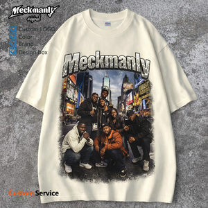 T-shirt à manches courtes pour homme Meckmanly, col rond, imprimé photo, jersey 100% coton, coupe classique, style vintage - Product Image 3