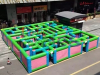 Offre Spéciale 10*10M géant interactif château gonflable labyrinthe enfants extérieur labyrinthe terrain de jeu gonflable à vendre