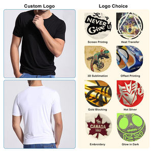 Camiseta de Hombre de Verano de Alta Calidad, Personalizable con Logotipo, de Fibra de Bambú y Spandex, Casual, Lisa, de Secado Rápido, Ajuste Regular, Fresca y Transpirable - Product Image 5
