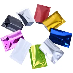 3 three sides hot seal open top cosmetic liquid fertilizer skin care colorful flat packaging bag flat bag flat pouch
