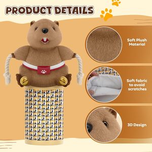 Высококачественная интерактивная игрушка для кошек: плюшевый мишка в перчатках для борьбы, прочный, с наполнителем из полиэстера - Product Image 5