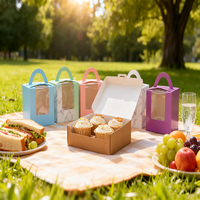 Boîte cadeau en carton blanc 4x4x2,5 pouces avec fenêtre pour petits gâteaux et biscuits, robuste pour l'expédition