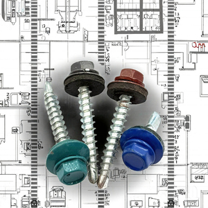 #12X2-1/<span class=keywords><strong>2</strong></span> "TORNILLOS PARA TECHO DE METAL <span class=keywords><strong>Tornillo</strong></span> autorroscante de cabeza hexagonal de color con arandela EPDM - Product Image 3