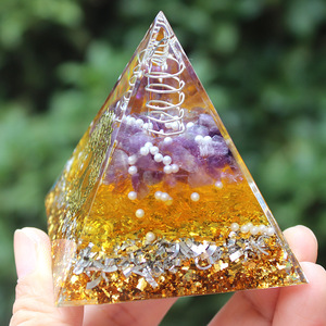 <b>Crystal</b> Pyramid Resin Epoxy Craft Home Decoration With <b>Tree</b> Of Life Design Internal Engraving Desktop Ornament - Product Image 4