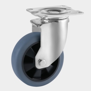 <span class=keywords><strong>Chariot</strong></span> d'atelier 150 mm (<span class=keywords><strong>6</strong></span> pouces) robuste avec roulettes pivotantes en caoutchouc thermoplastique TPR et roulement à billes double en acier, gris - Product Image 6