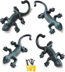 Ganchos de pared para toallas de <span class=keywords><strong>piscina</strong></span> de lagarto de hierro fundido para exteriores, ganchos para <span class=keywords><strong>abrigos</strong></span> resistentes Lovely Gecko para exteriores e interiores - Product Image 1