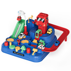 Fire Protection Car Track Toy With <b>Slide</b> And Parking For Kids 4-6 Years Old Educational Playset Plastic Construction Set - Product Image 2