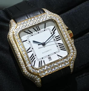 Fashion VVS D Color Moissanite Wristwatch Sapphire <b>Crystal</b> <b>Top</b> Quality Iced Out diamond Bezel Mossanite Watch for Men and Women - Product Image 6