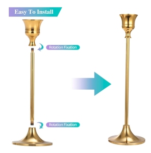 Set of 6 <b>Gold</b> Taper Candle Holders <b>Decorative</b> Candlestick Holder for Home <b>Decor</b>, Wedding, Dinning, <b>Party</b>, Anniversary - Product Image 4