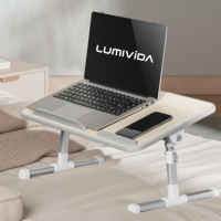 Support pliable pour ordinateur portable, table réglable en hauteur sur 5 niveaux 37 °   Plateau de lit inclinable pour poste de travail à domicile