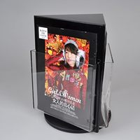 Support de menu rotatif à 3 faces en acrylique transparent, présentoir de table triangulaire transparent, support de carte publicitaire portable pour restaurant