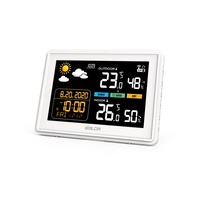BALDR B0359 Funk Wetterstation mit Farbdisplay, Wettervorhersage und Außensensor, Tischwecker