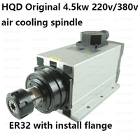Moteur de broche industriel JLE CNC TECH HQD 4.5KW GDF60-18Z-4.5 Jiangsu HQD Co Linak ER32 refroidi par air 380V avec ventilateur de refroidissement type GDZ