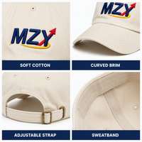 Casquette de mariage personnalisée non structurée en coton 100% brodée avec des fils d'or et d'argent pour la mariée et le marié