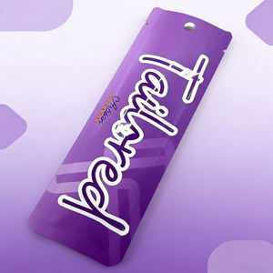 Sachets personnalisés avec logo, sacs à trois soudures latérales, pochette pour pinceaux cosmétiques, emballage jetable avec trou - Product Image 3