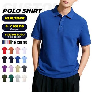 เสื้อโปโลผู้ชายผ้าไหมถักเนื้อนุ่ม 220 กรัม พิมพ์ลาย แห้งเร็ว สวมใส่สบาย พร้อมปักโลโก้ตามสั่ง เหมาะสำหรับทำงาน - Product Image 2