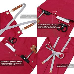 Vente chaude Tabliers personnalisés avec logo, imperméables et résistants à l'huile, en toile, pour restaurant, cuisine, uniforme de mode et jardinage - Product Image 5