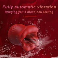 Vibrateur rose lèvres rouges pour léchage et succion, orgasme rapide pour clitoris, mamelons, point G et anal, jouet sexuel pour adultes