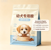 Sachet de stockage pour aliments pour animaux de compagnie avec pelliculage mat, scellé sur huit côtés, résistant à l'humidité, anti-déchirure, refermable avec fermeture éclair, faible MOQ, impression personnalisée