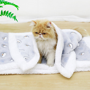 Pet Blanket Cartoon Lamb Wool Warm Thick Flannel <b>Mat</b> For Cats Dogs Winter Use <b>Small</b> 47x73cm Large 73x100cm - Product Image 2