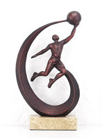 Figurine de joueur de basket semi-fait main de style nordique créatif, artisanat en métal, décoration d'intérieur, ornement de bureau pour salon et bureau, usage quotidien