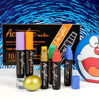 Vente en gros, marqueurs acryliques avec grande tête, graffiti, 15mm, pointes feutre, stylos à peinture acrylique pour toile, fenêtre