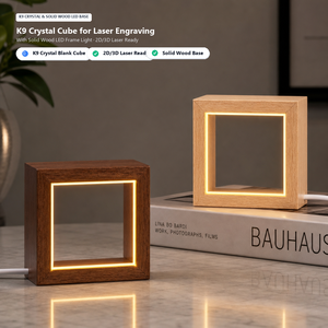 Yeni Gelen Şeffaf Sert K9 Kristal Bloklar 4cm 5cm 6cm Küp Bloklar Lazerle İşlenmiş Ahşap LED Çerçeveli Gece Lambası Hediye Kutusu - Product Image 1