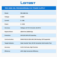 Fuente de Alimentación CC Programable de Alta Potencia de 6kW, 0-800V, 0~30A, 3U, Trifásica, Amplio Rango de Entrada, Montaje en Rack, Rango Automático, 93% de Eficiencia, Completa