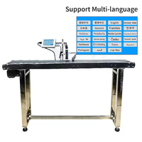 Imprimante à jet d'encre en ligne de code de numéro de lot de date d'expiration de 5 pouces avec mini table de convoyeur de bureau