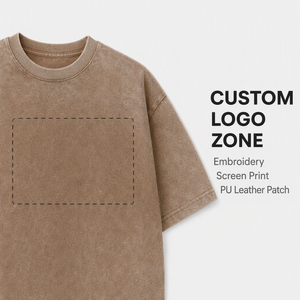 T-shirt pour homme à coupe classique, impression numérique grand format personnalisée, délavage acide, 100% coton, écologique, 230 g/m² - Product Image 4