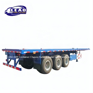 Senosoidal 3 essiux 20 40 pieds semirremorque a Plat 50 toneladas 60 toneladas, paquete de <span class=keywords><strong>camion</strong></span> porte-contenedores a plat - Product Image 1