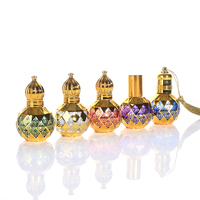 Vente en gros de flacons de parfum arabes vintage portables miniatures de 10 ml, flacons en verre à bille pour huile essentielle