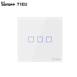 Sonoff New t1eu wifi thông minh chuyển đổi màn hình cảm ứng từ xa on/off 1/2/3 băng đảng 433MHz <span class=keywords><strong>RF</strong></span>/Voice/app/điều khiển cảm ứng 86 loại nhà thông minh TX - Product Image 4