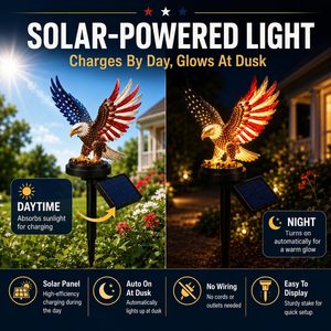 Lámpara Solar Decorativa con Forma de Águila para Jardín, con Luz LED, Alimentada por Energía Solar, para el 250 Aniversario de la Independencia de Estados Unidos - Product Image 3
