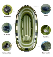 Bateau de pêche gonflable personnalisable pour 2 à 4 personnes, 5 compartiments, capacité de 240 kg, coque en PVC, pour lacs, rivières, sports nautiques, Tricon
