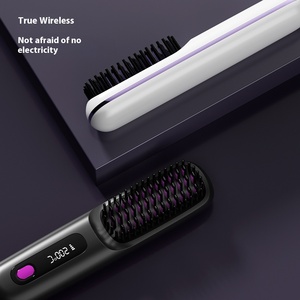 Peine de Iones Negativos Inalámbrico para Cabello Lacio con 3 Niveles de Calor Ajustables, <span class=keywords><strong>Plancha</strong></span> de <span class=keywords><strong>Pelo</strong></span> Portátil Sin Daños - Product Image 2