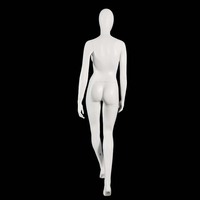 Mannequin Femme Corps Entier Blanc avec Caractéristiques Faciales Réalistes, Bras Amovibles, Support en Fibre de Verre Durable, Pose Debout, pour Vêtements et Chaussures