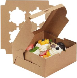 Caja de galletas para pasteles, pasteles, dónuts, para fiesta de cumpleaños, ceremonia de boda, paquete de <span class=keywords><strong>4</strong></span> cajas para hornear magdalenas, venta al por mayor - Product Image 4