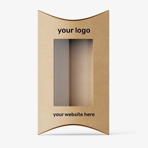 <span class=keywords><strong>Cajas</strong></span> de Regalo de Papel Kraft con Ventana y Logotipo Personalizado al por Mayor, en Forma de Almohada, para Chocolate y Pequeños Adornos - Product Image 1