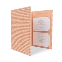 Porte-menu A4 en PU tissé texturé avec pochettes insérables pour restaurants, cafés et hôtels