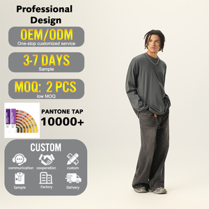 Chấ<span class=keywords><strong>t</strong></span> Lượng Cao Biểu <span class=keywords><strong>T</strong></span>ượng <span class=keywords><strong>T</strong></span>ùy Chỉnh Quá Khổ Phù Hợp Với Drop Shoulder 270gsm Vải Nặng 100% Cotton Thời Trang Đường Phố Người Đàn Ông Của Dài Tay Áo <span class=keywords><strong>T</strong></span> Áo Sơ Mi - Product Image 1