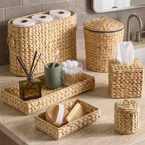 BEST Five-Piece Set Eco-Friendly Self Draining Plastic Luxury Soap Dish Holder <b>Tray</b> with Waterfall Drain for <b>Bathroom</b> - Product Image 3