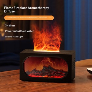 Flame Fireplace Humidifier for <strong>Audio</strong> Box Aromatherapy Machine7 Colors LED Lights Ultrasonic Cool Mist Aroma <strong>Diffuser</strong> for Home - Product Image 5