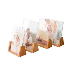 Logo personalizzato regalo di laurea di compleanno artigianato in <span class=keywords><strong>legno</strong></span> a forma di U immagine Stand di <span class=keywords><strong>legno</strong></span> porta carta fotografica - Product Image 1