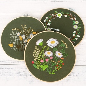 Kit de broderie floral en coton fait main pour débutants, cerceaux à broder, fils en polyester, kit de couture DIY, marque XIXI - Product Image 1
