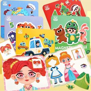 Magnetic Face Toy Creative <b>Puzzle</b> Kit Portable <b>Box</b> Faces Dress up Magnet <b>Puzzles</b> Game With Flashcards - Product Image 4