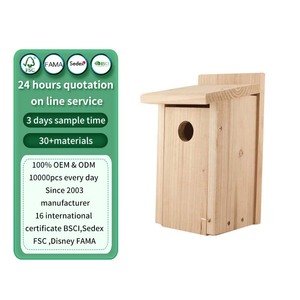 Vogelhuisjes voor buiten met metalen roofdierbeveiliging voor blauwleeuwerik, kwartel, zwaluw, vink, houten vogelhuisje - Product Image 1
